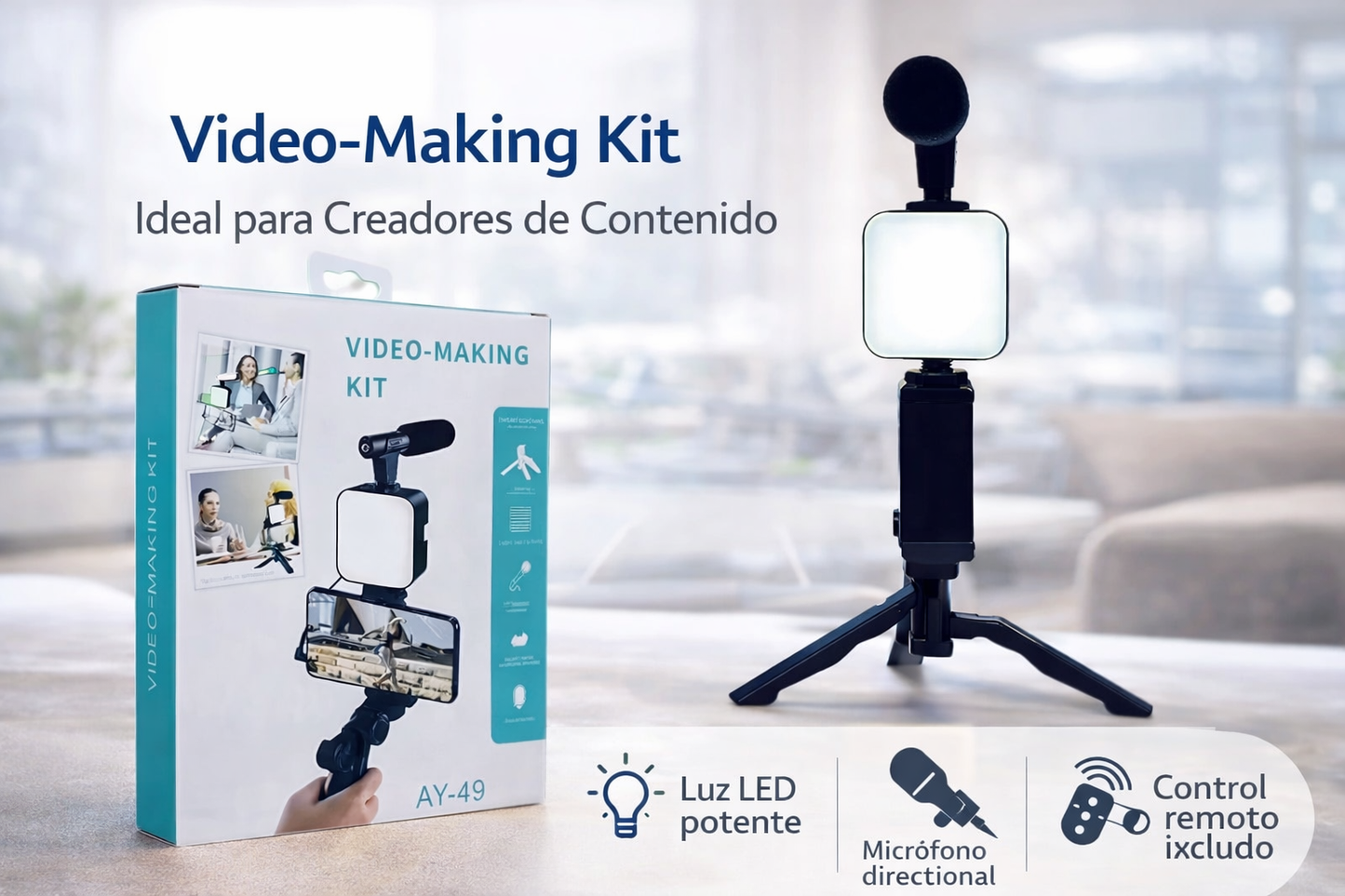 MIC - KIT MINI ESTUDIO DE VIDEO PRO