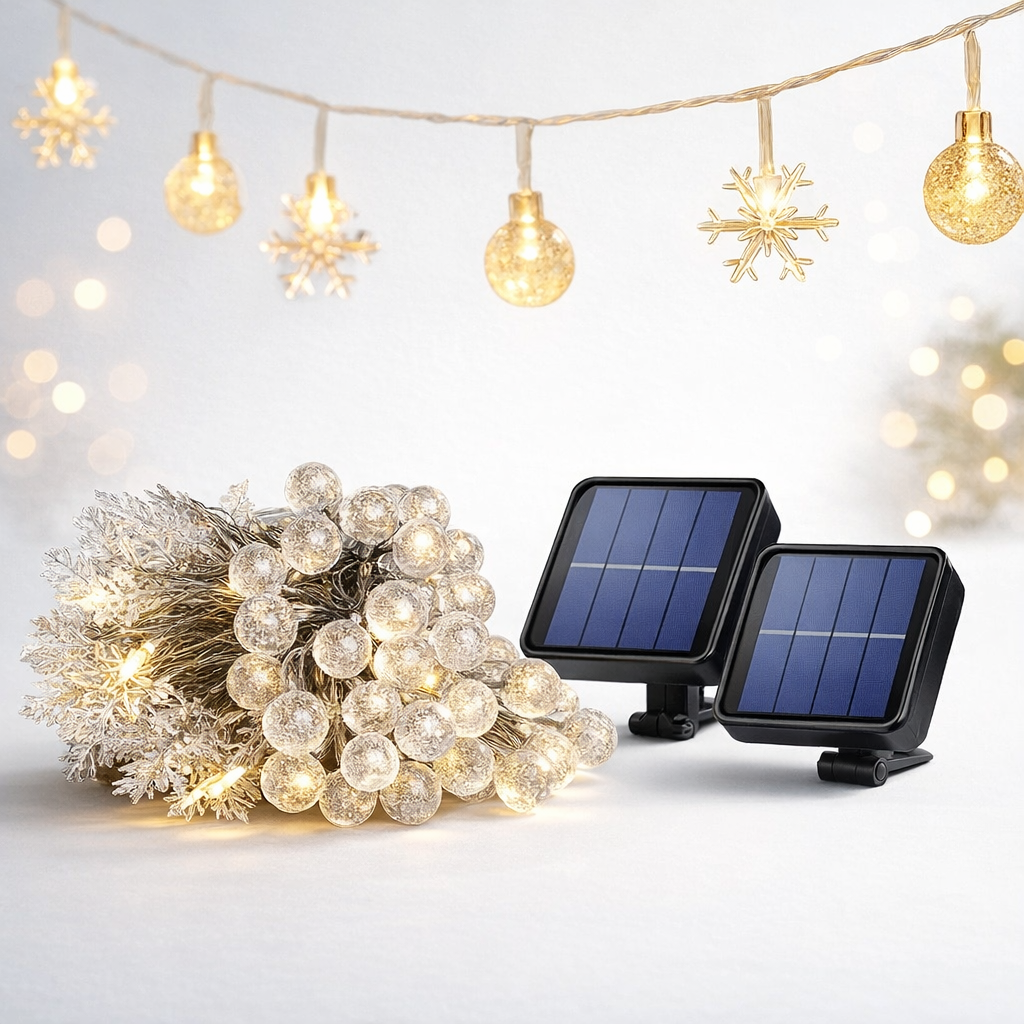 Guirnalda Solar LED Copos & Esferas
