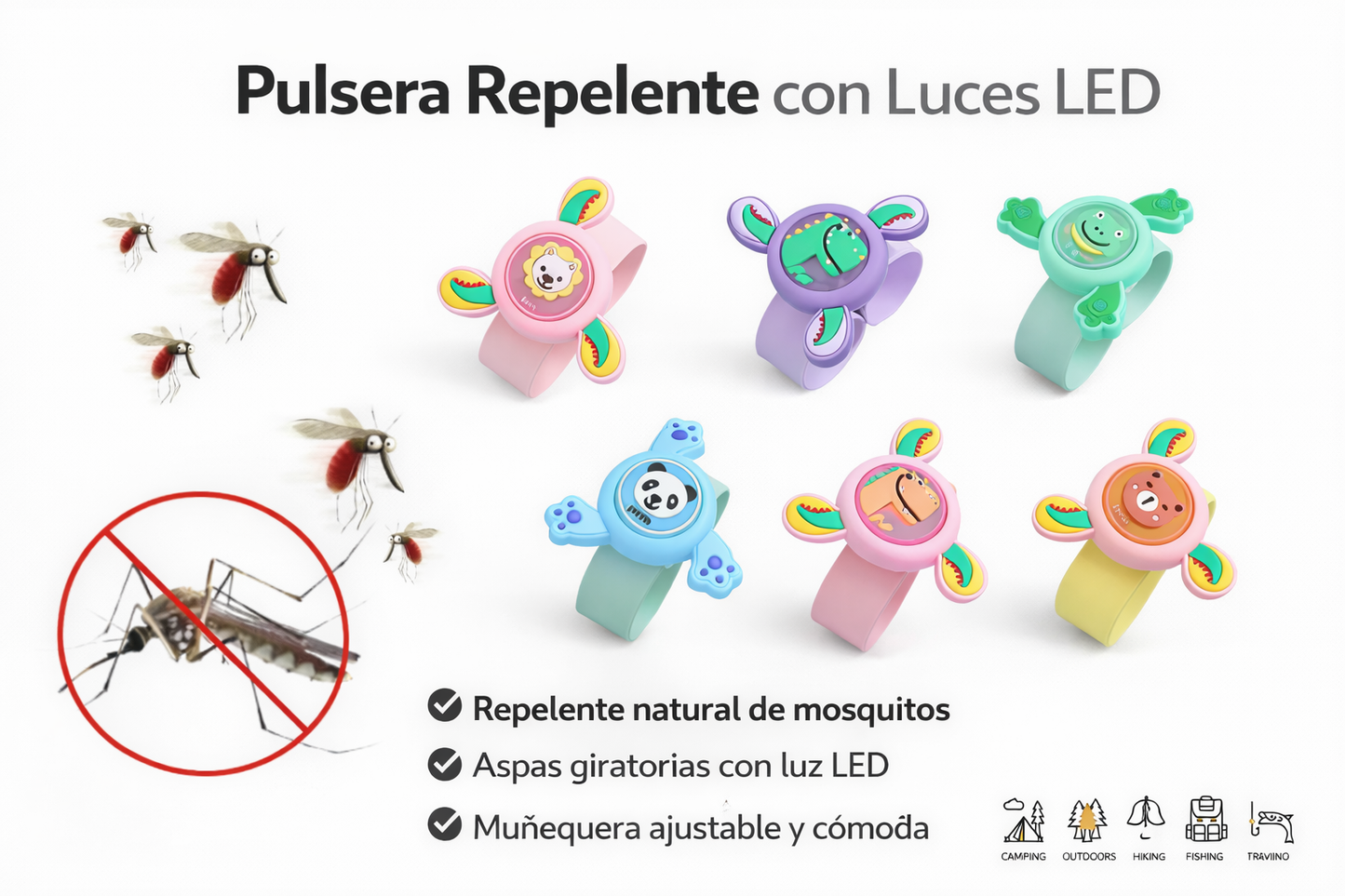 Pulsera Repelente Antimosquito Giratoria