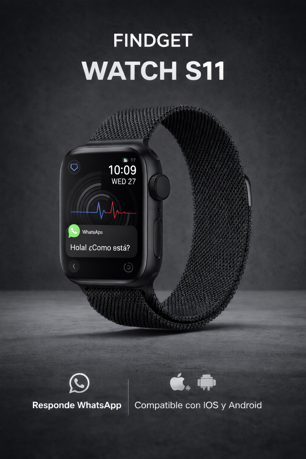 FINDGET WATCH SLIM 11 | Diseño Elegante y Correa Magnética